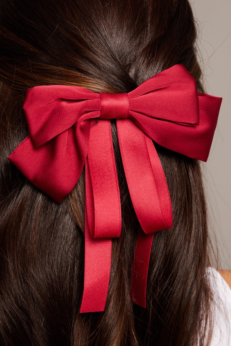 Red Bow Hair Clip for YouandAll Fashion