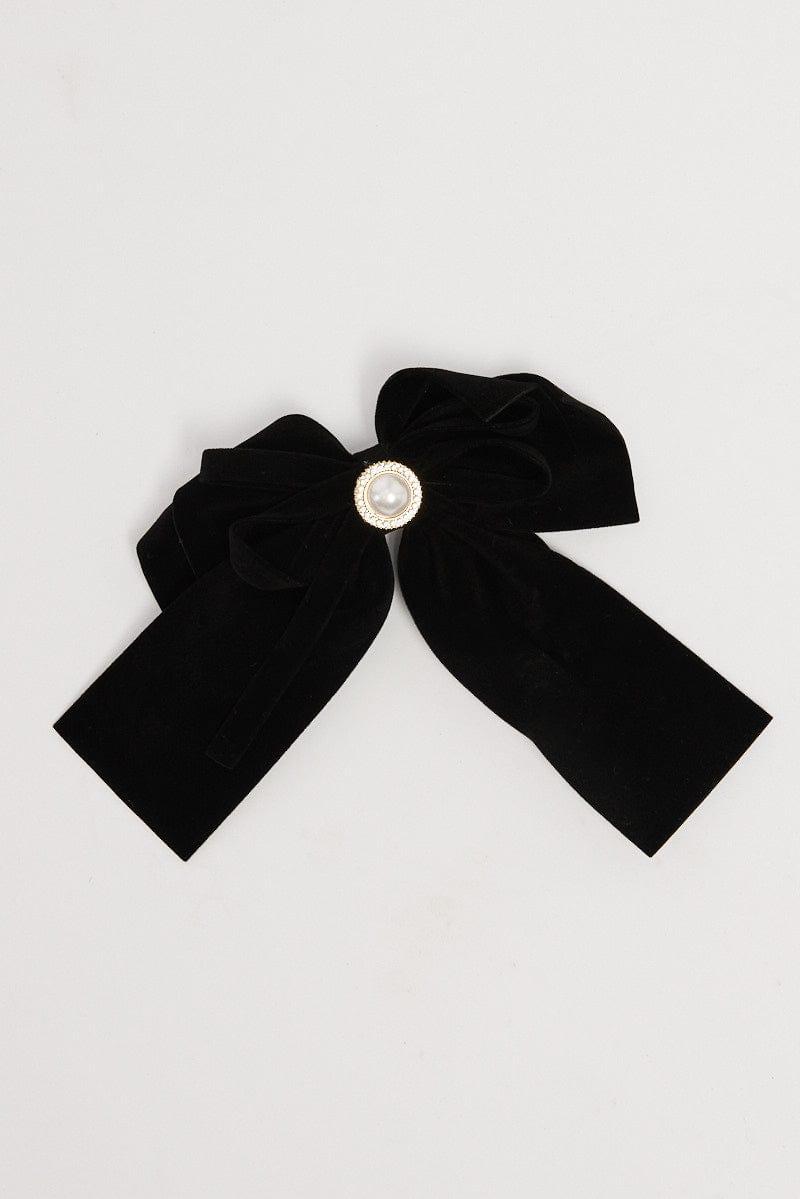 Black Velvet Bow Hair Clip for YouandAll Fashion