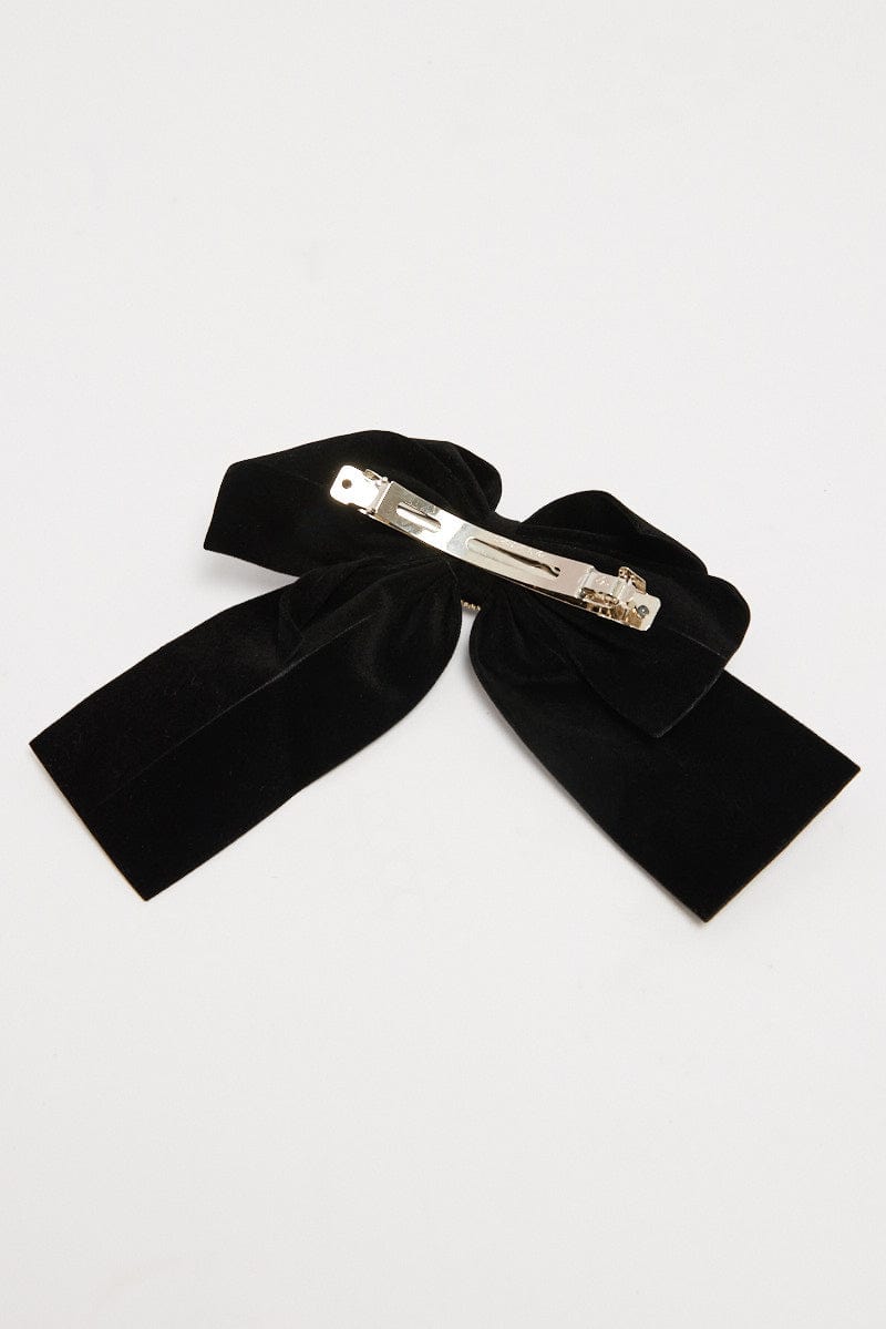 Black Velvet Bow Hair Clip for YouandAll Fashion