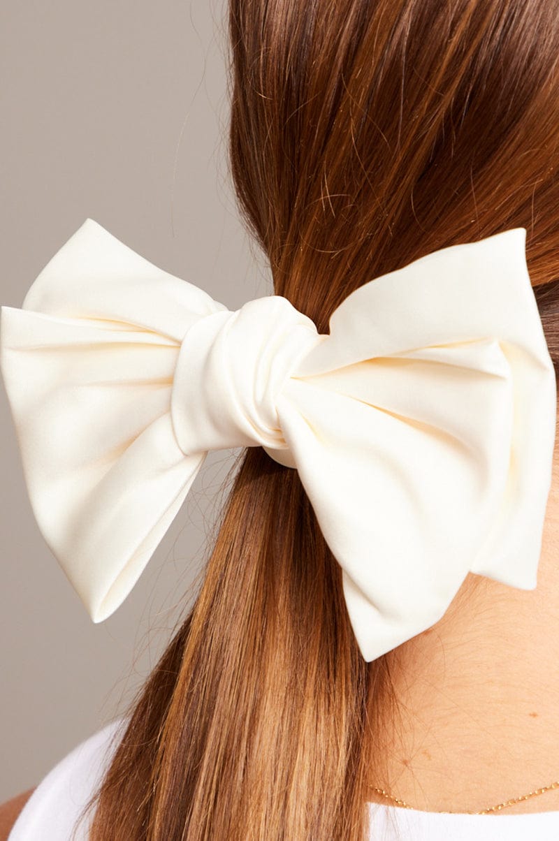 White Bow Scrunchie for YouandAll Fashion