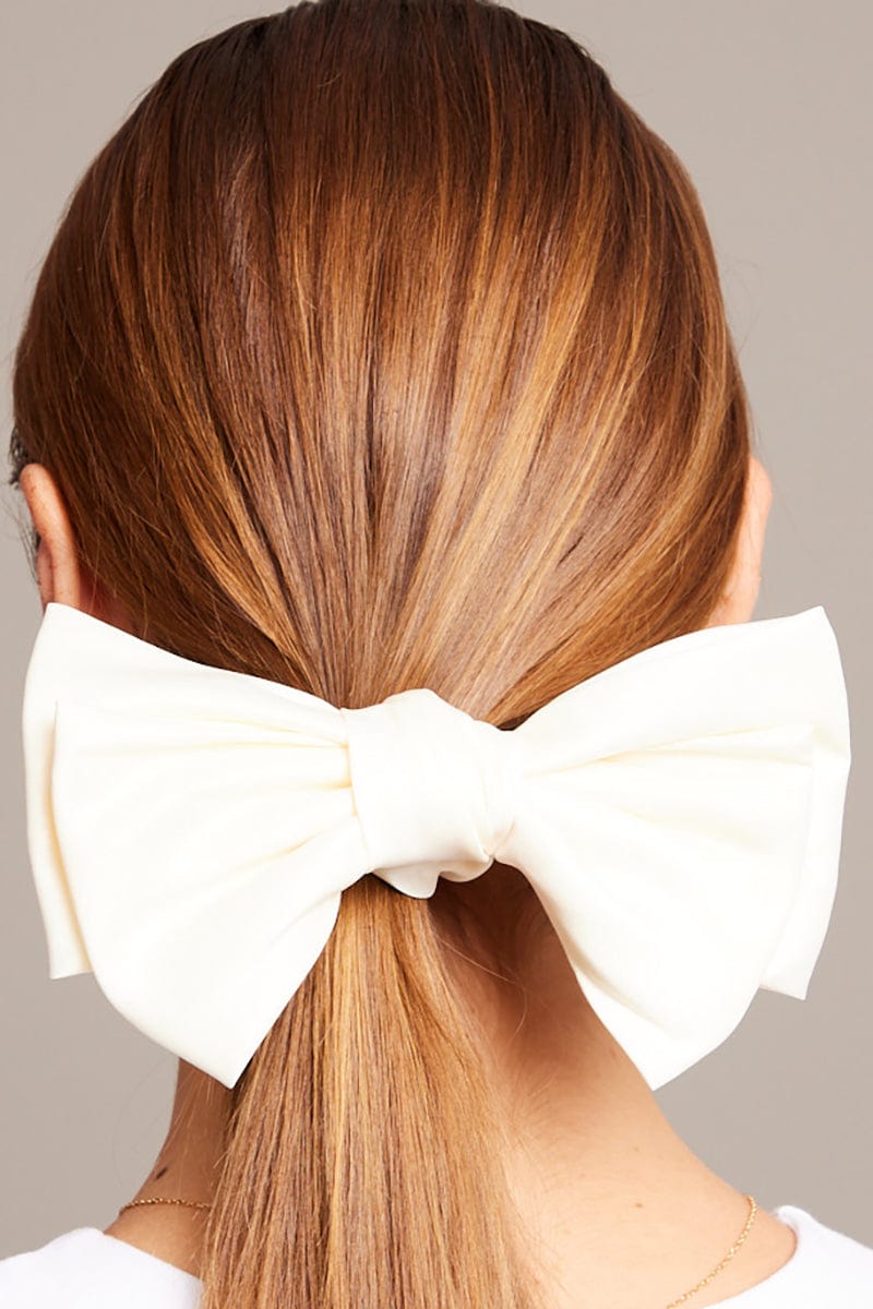 White Bow Scrunchie for YouandAll Fashion