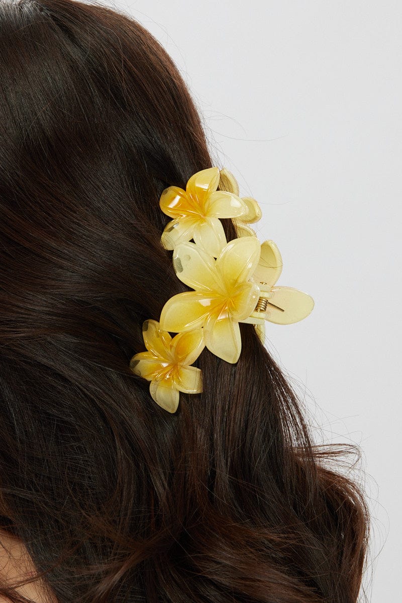 Yellow Flower Claw Clip for YouandAll Fashion