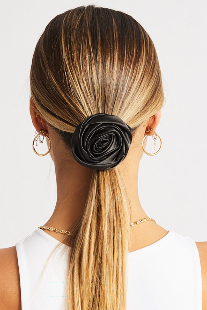 Black Rosette Scrunchie for YouandAll Fashion