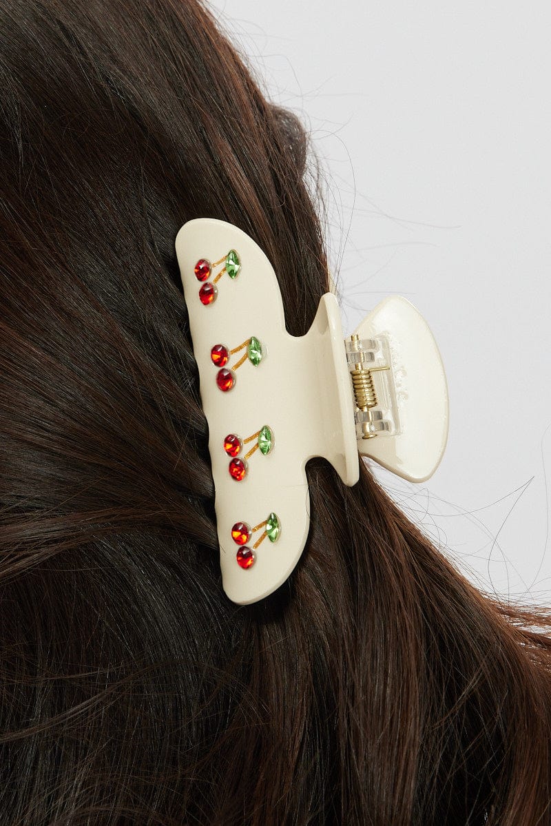 White Cherry Claw Clips for YouandAll Fashion