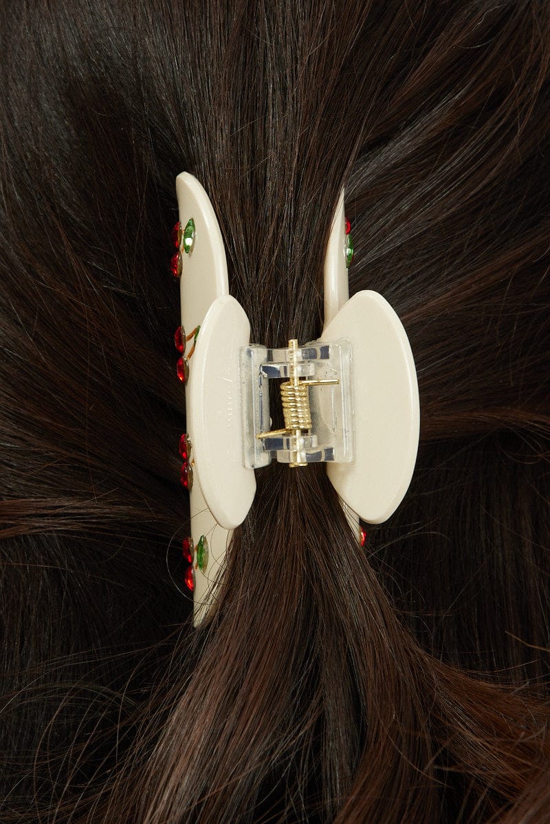 White Cherry Claw Clips for YouandAll Fashion