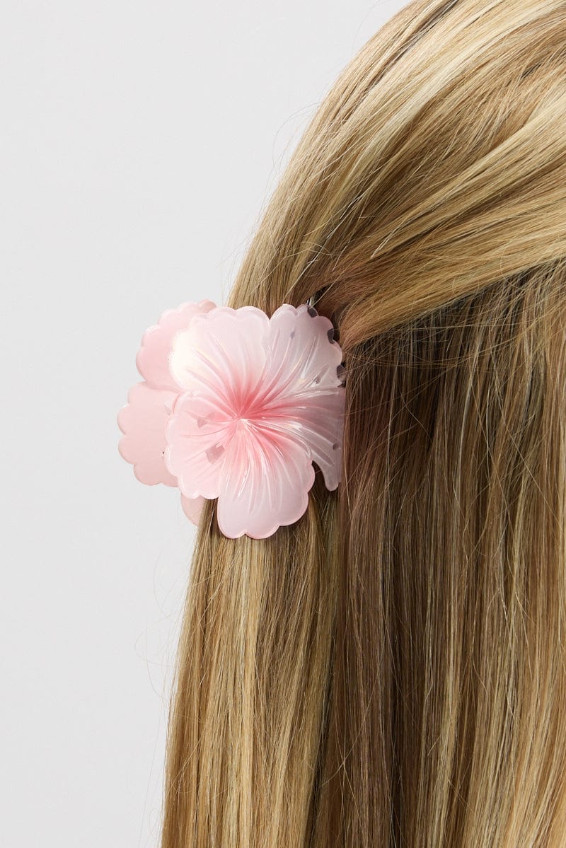 Pink Flower Claw Clip for YouandAll Fashion