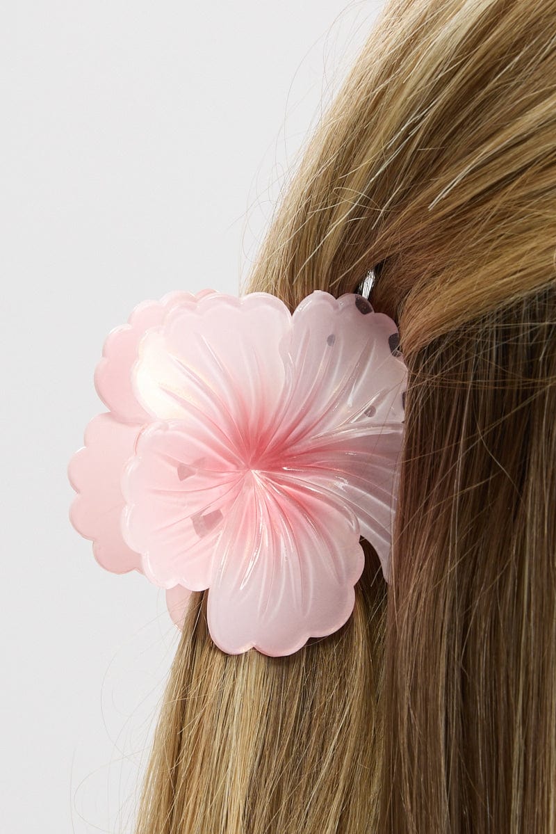 Pink Flower Claw Clip for YouandAll Fashion