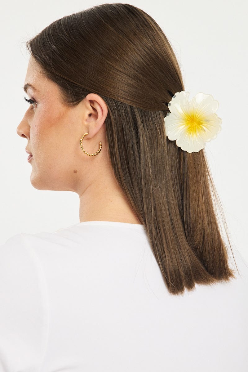 White Flower Claw Clip for YouandAll Fashion