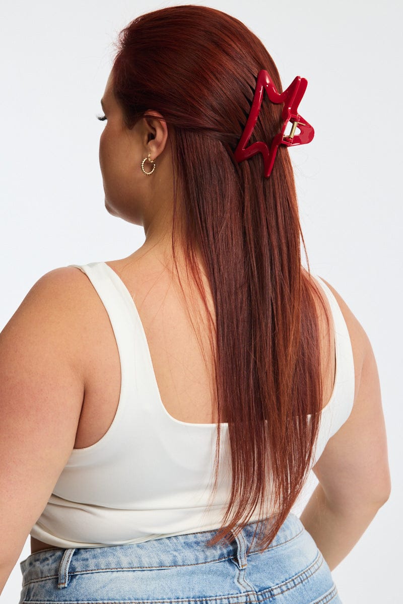 Red Star Hair Claw Clip for YouandAll Fashion