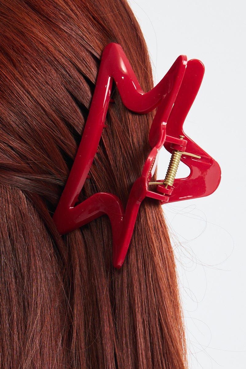Red Star Hair Claw Clip for YouandAll Fashion