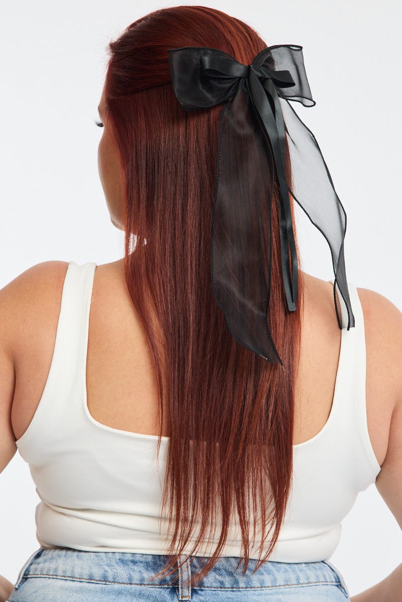Black Organza Hair Bow for YouandAll Fashion