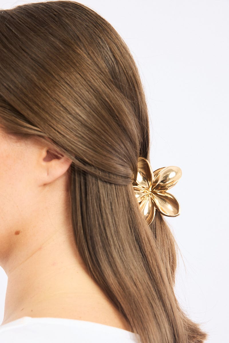 Gold Hibiscus Flower Claw Clip for YouandAll Fashion