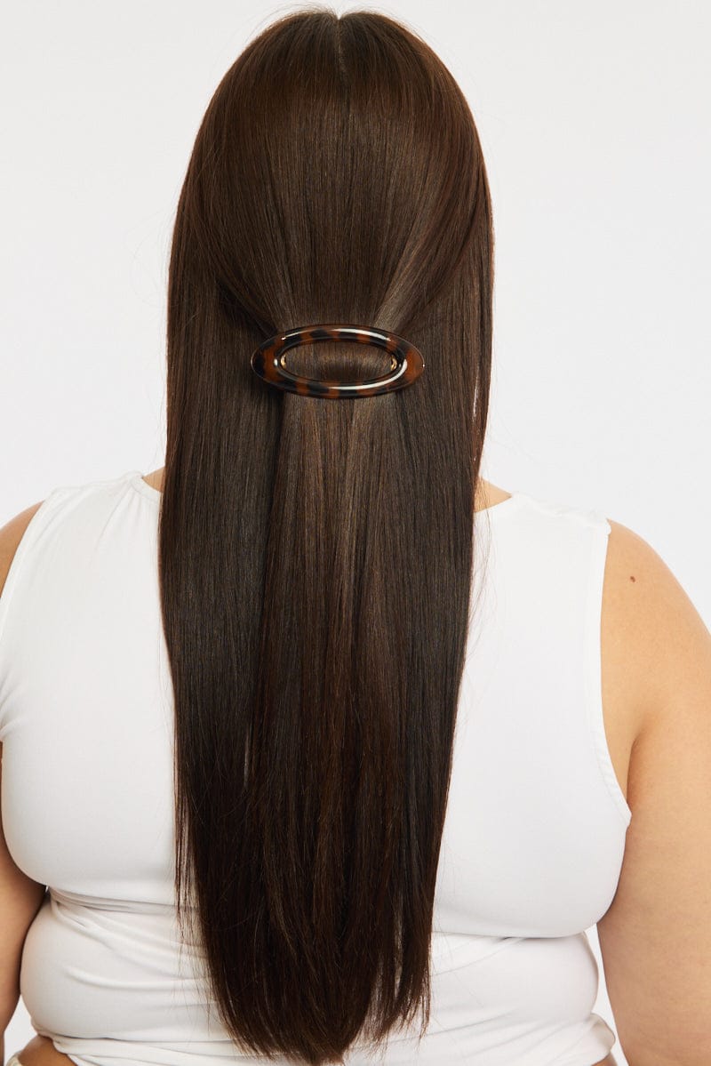 Brown Animal Print Hair Barrette for YouandAll Fashion