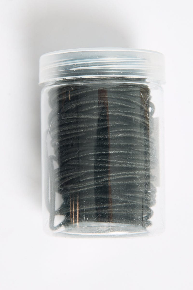 Black 100 Pack Hair Ties for YouandAll Fashion