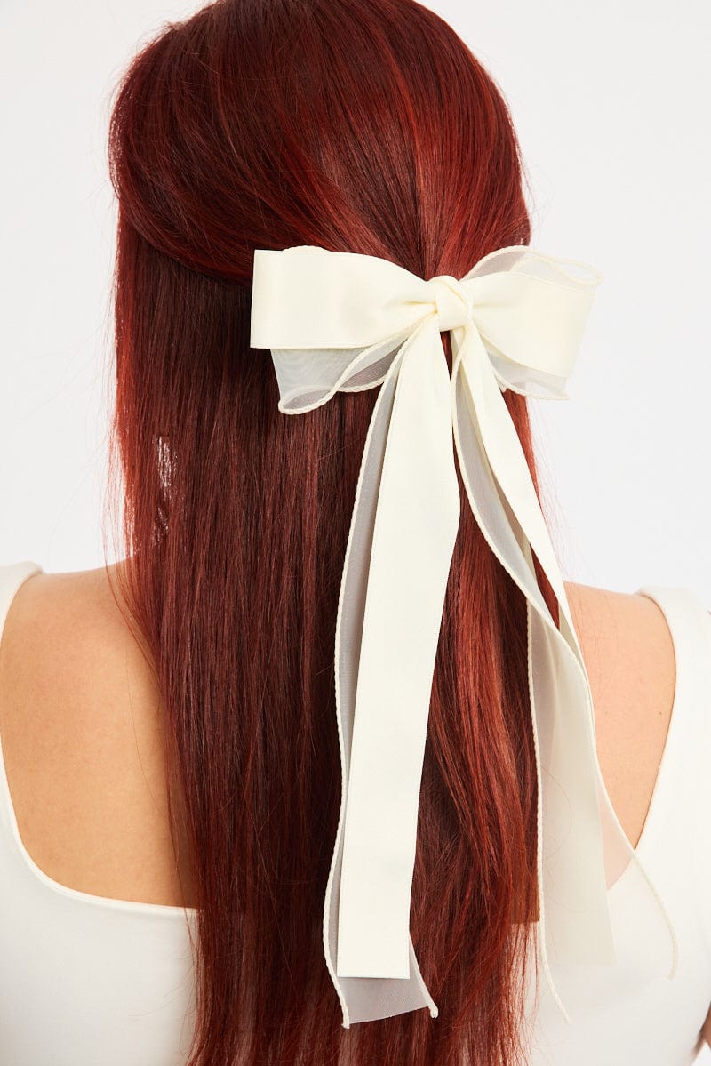 White Bow Hair Clips for YouandAll Fashion
