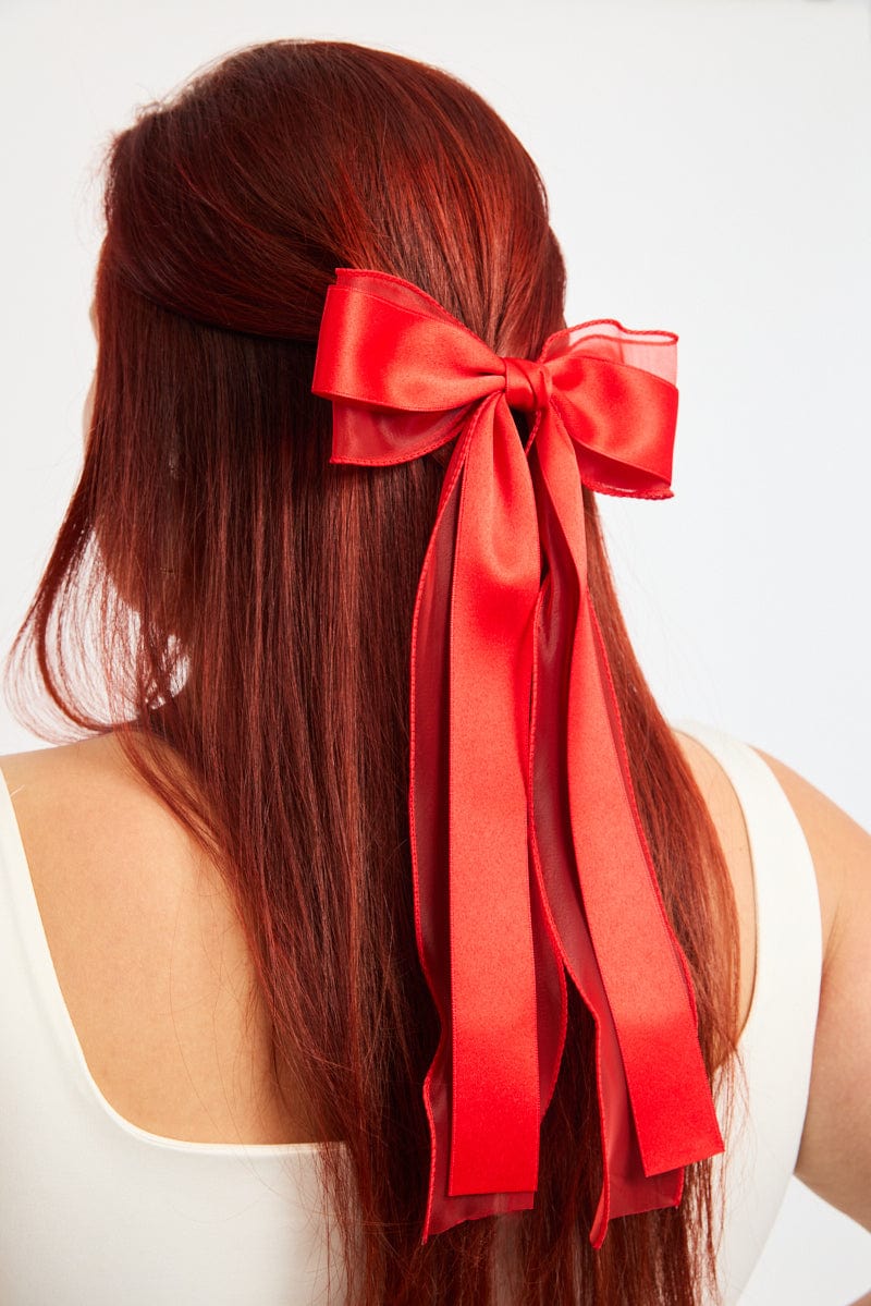 Red Bow Hair Clips for YouandAll Fashion