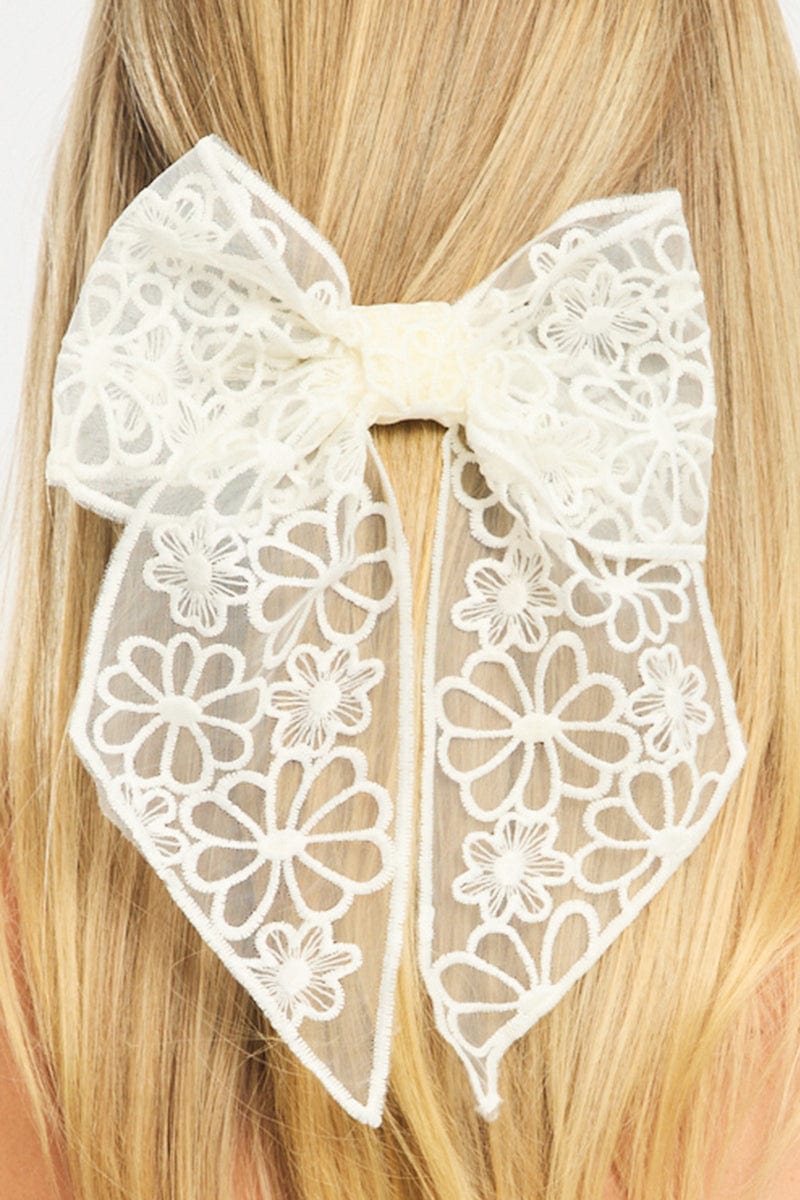 White Lace Hair Bow for YouandAll Fashion