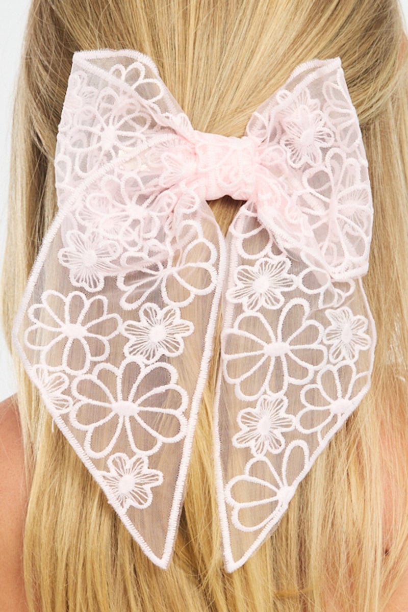 Pink Lace Hair Bow for YouandAll Fashion