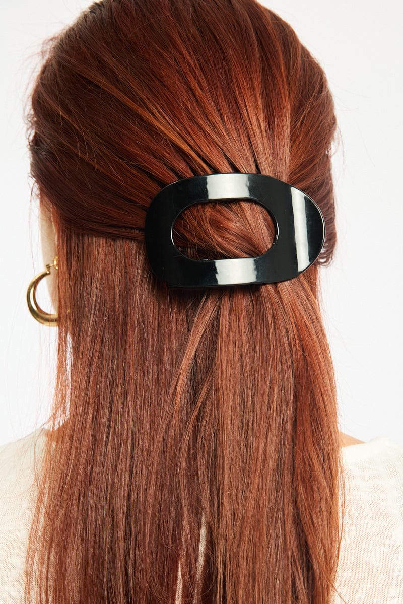 Black Flat Barrette Hair Clip for YouandAll Fashion