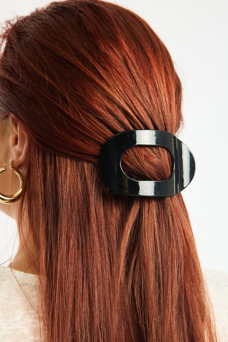 Black Flat Barrette Hair Clip for YouandAll Fashion