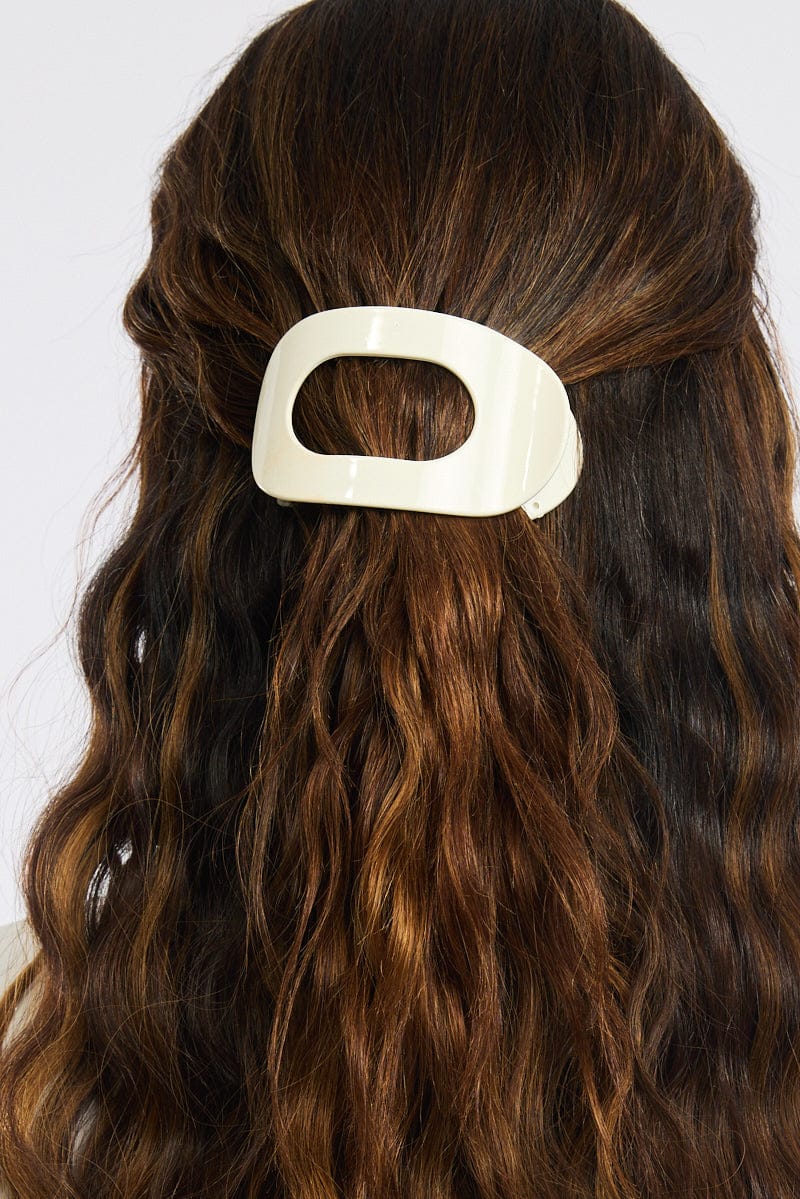 White Flat Barrette Hair Clip for YouandAll Fashion