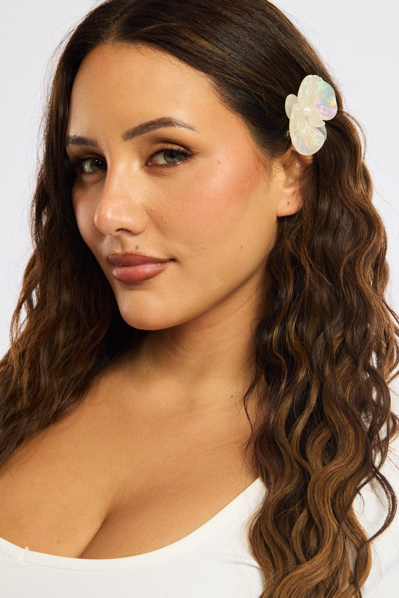 White Orchid Hair Clip for YouandAll Fashion