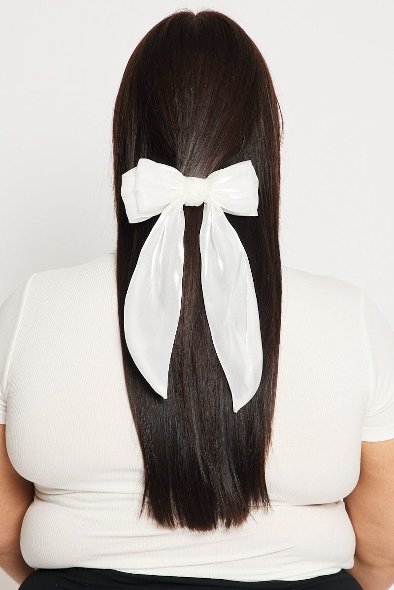 White Bow Hair Clips for YouandAll Fashion