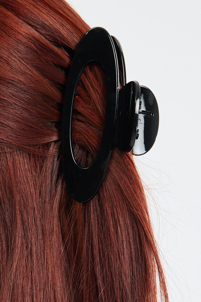 Black Oval Hair Claw Clip for YouandAll Fashion