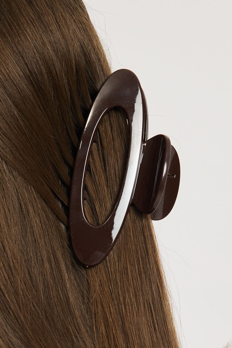 Brown Oval Hair Claw Clip for YouandAll Fashion