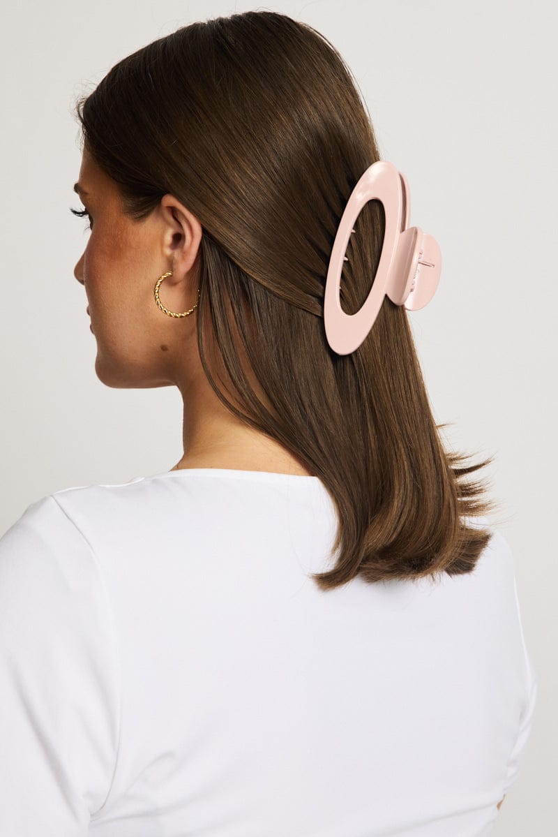 Pink Oval Hair Claw Clip for YouandAll Fashion