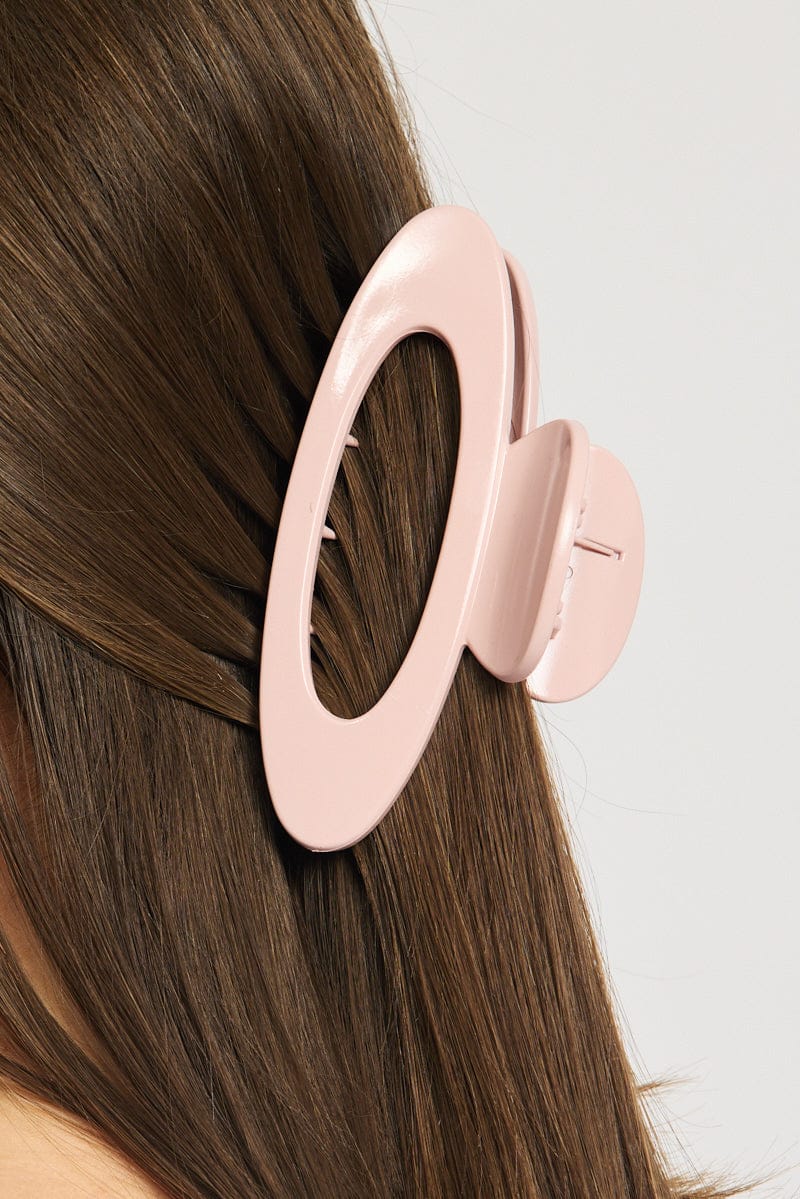Pink Oval Hair Claw Clip for YouandAll Fashion