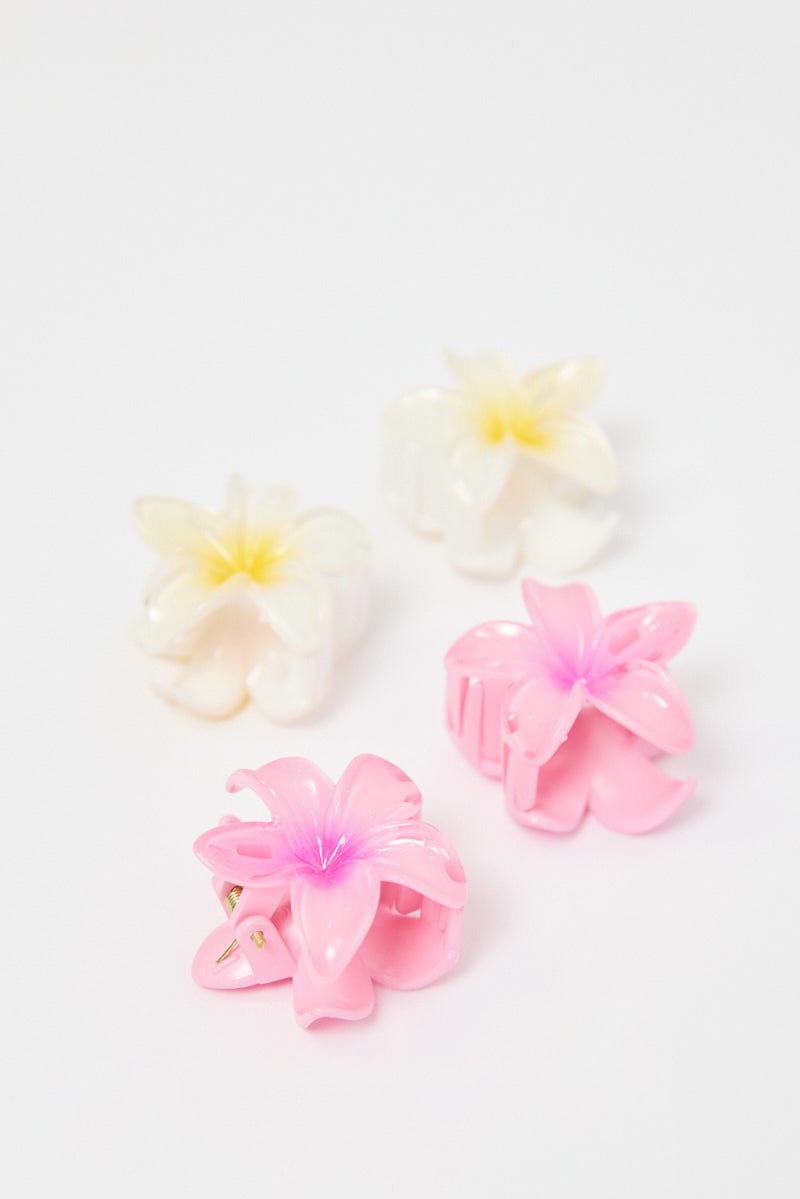 Multi 4 Pack Hibiscus Flower Claw Clips for YouandAll Fashion