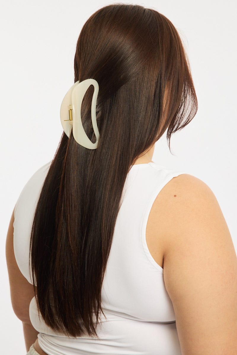 White Cut Out Claw Clip for YouandAll Fashion