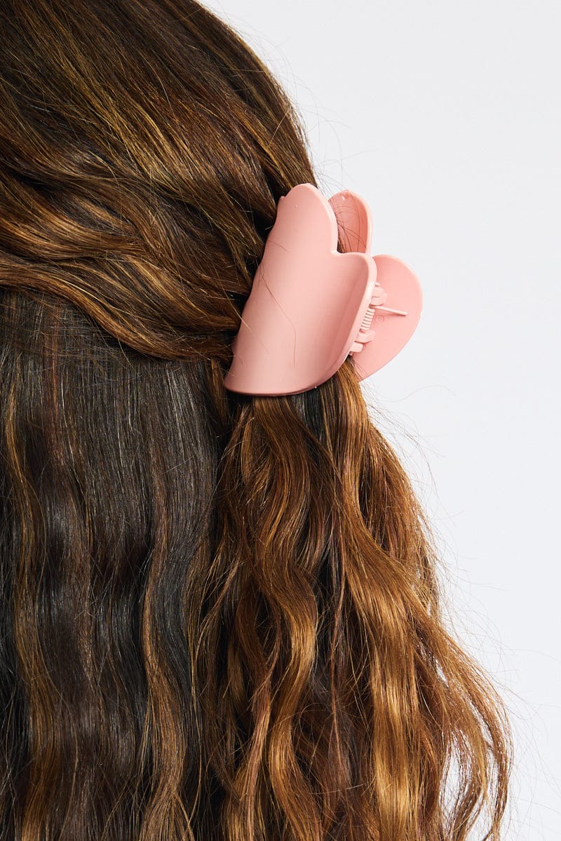 Pink Heart Hair Claw Clip for YouandAll Fashion