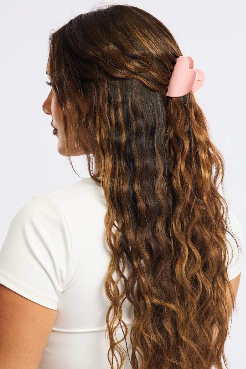 Pink Heart Hair Claw Clip for YouandAll Fashion