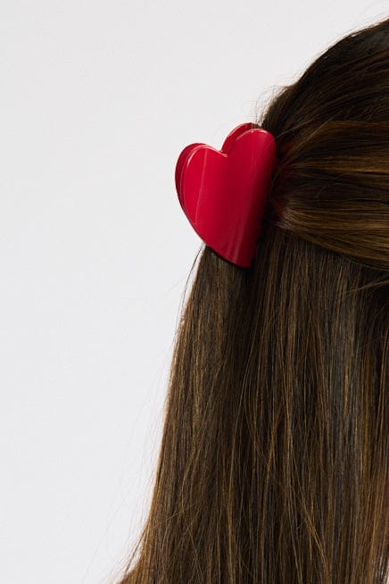 Red Heart Hair Claw Clip for YouandAll Fashion
