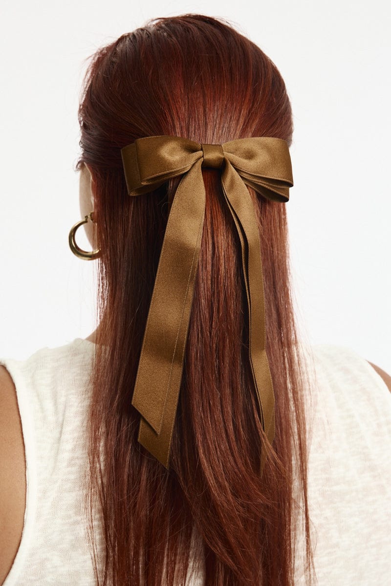 Brown Bow Hair Clip for YouandAll Fashion