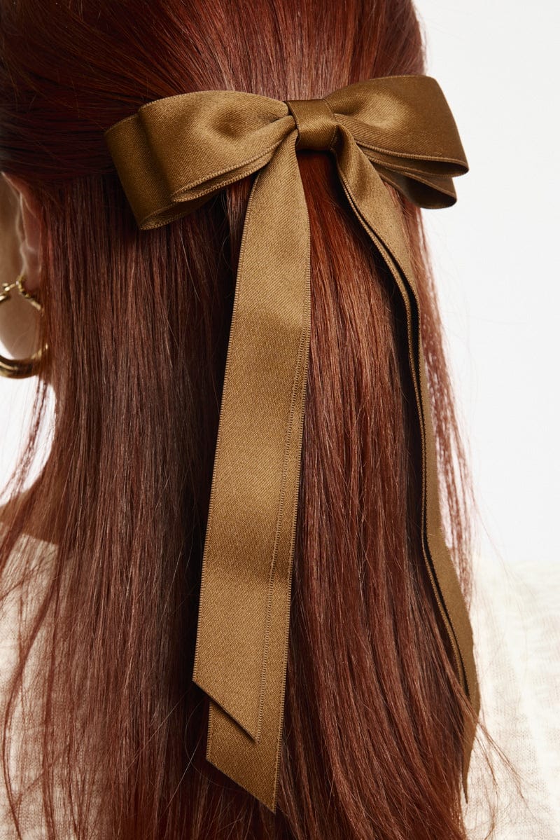 Brown Bow Hair Clip for YouandAll Fashion