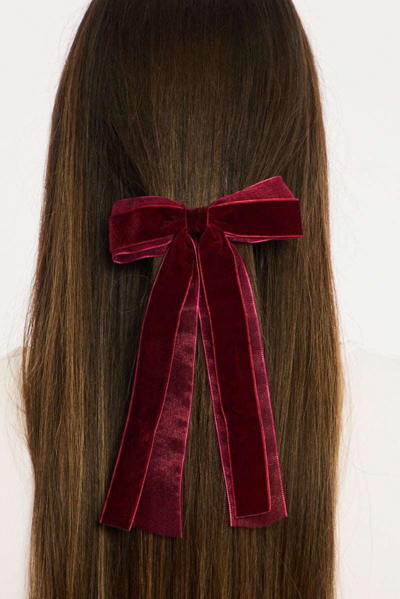 Red Heart Print Hair Bow for YouandAll Fashion