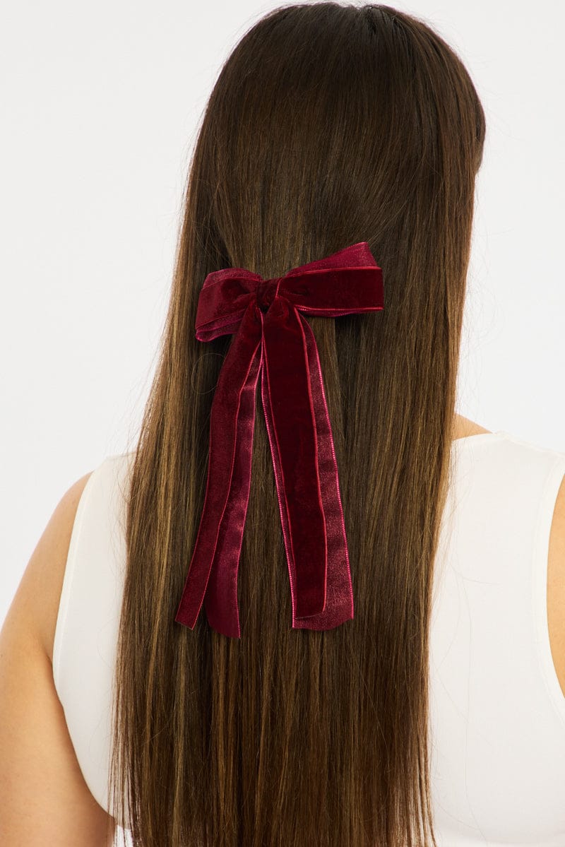 Red Heart Print Hair Bow for YouandAll Fashion