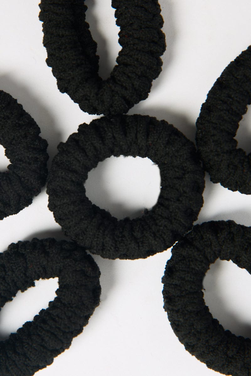 Black 6 Pack Hair Ties for YouandAll Fashion