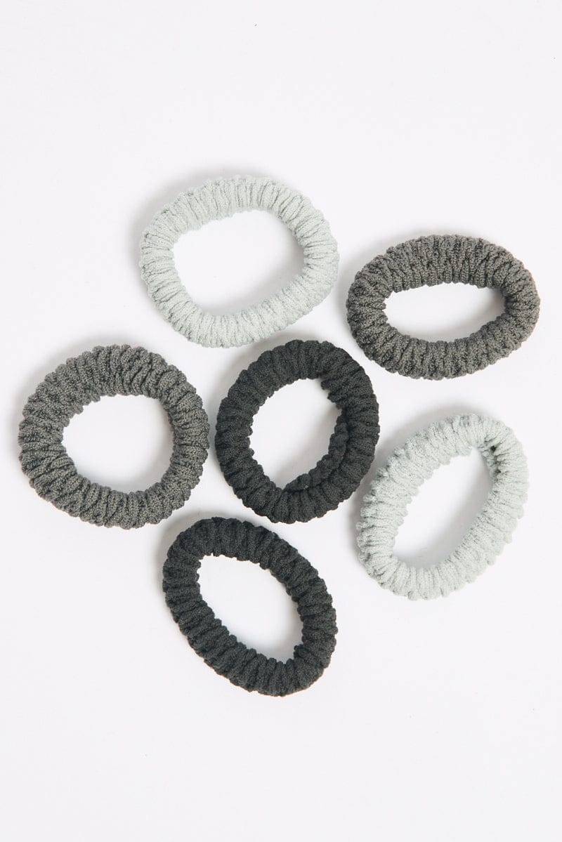 Grey 6 Pack Hair Ties for YouandAll Fashion
