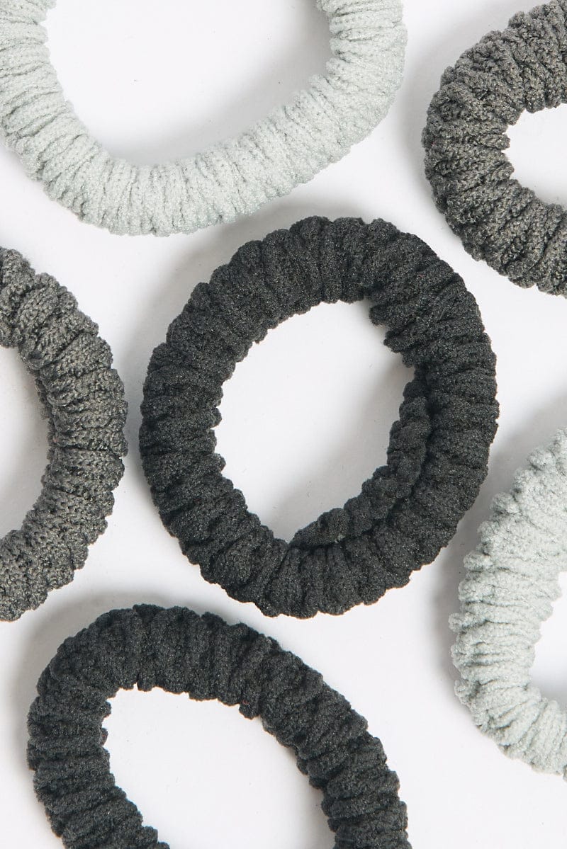 Grey 6 Pack Hair Ties for YouandAll Fashion