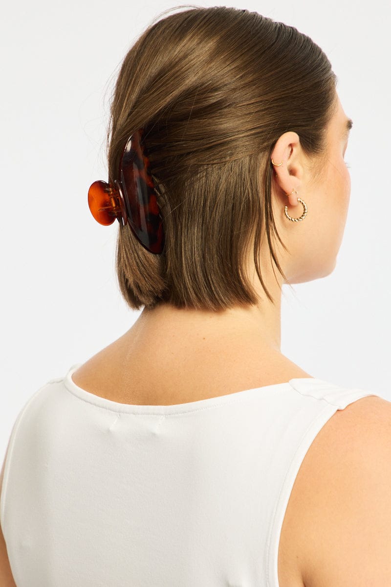 Brown Animal Print Tortoiseshell Hair Claw Clip for YouandAll Fashion
