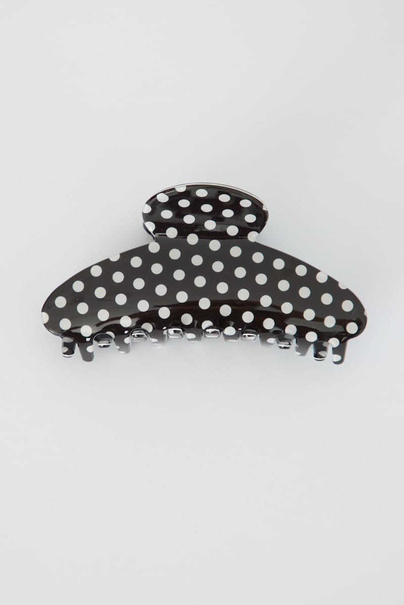 Black Polka Dot Hair Claw Clip for YouandAll Fashion