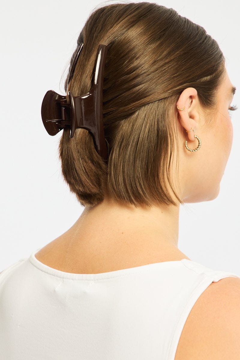Brown Large Hair Claw Clip for YouandAll Fashion