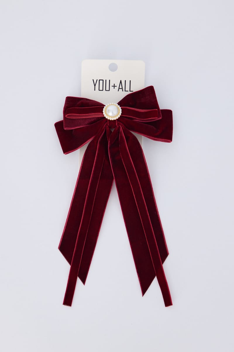Red Velvet Hair Bow for YouandAll Fashion