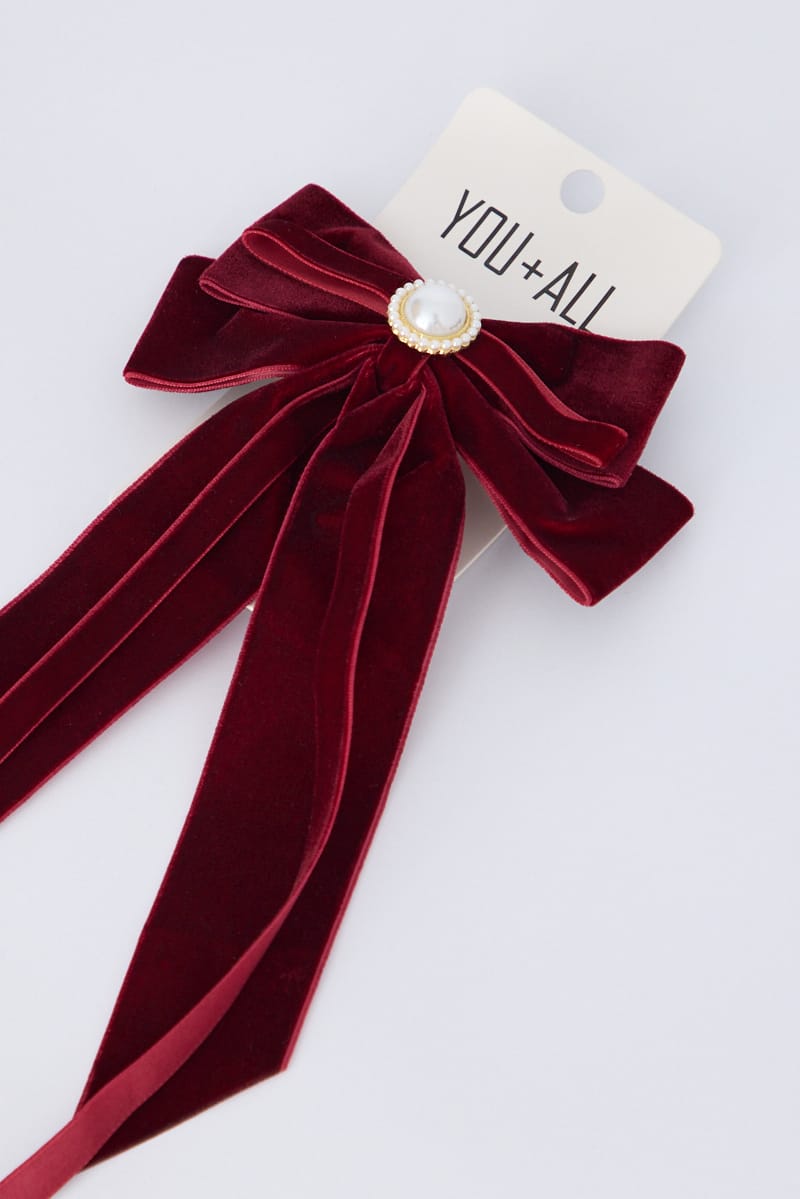 Red Velvet Hair Bow for YouandAll Fashion