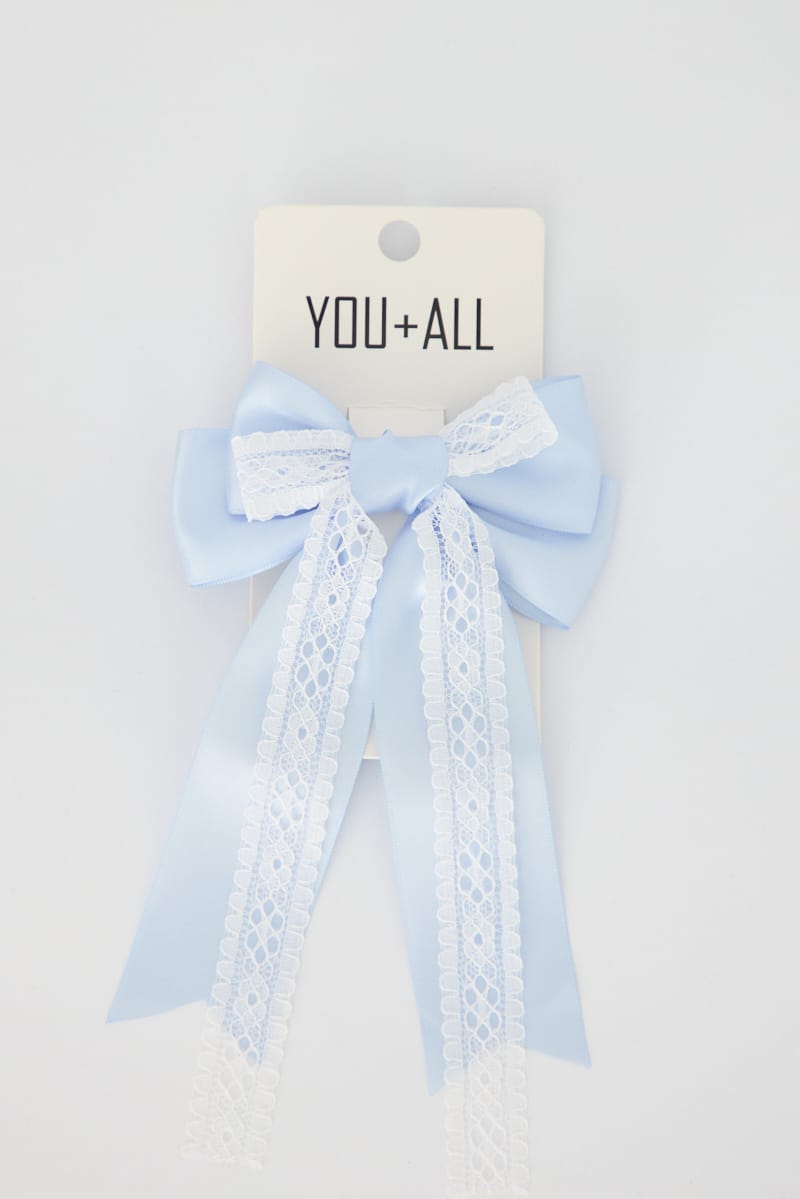 Blue Lace Hair Bow for YouandAll Fashion