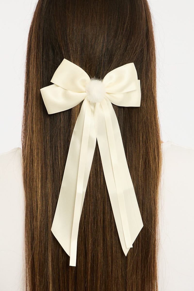 White Velvet Hair Bow for YouandAll Fashion